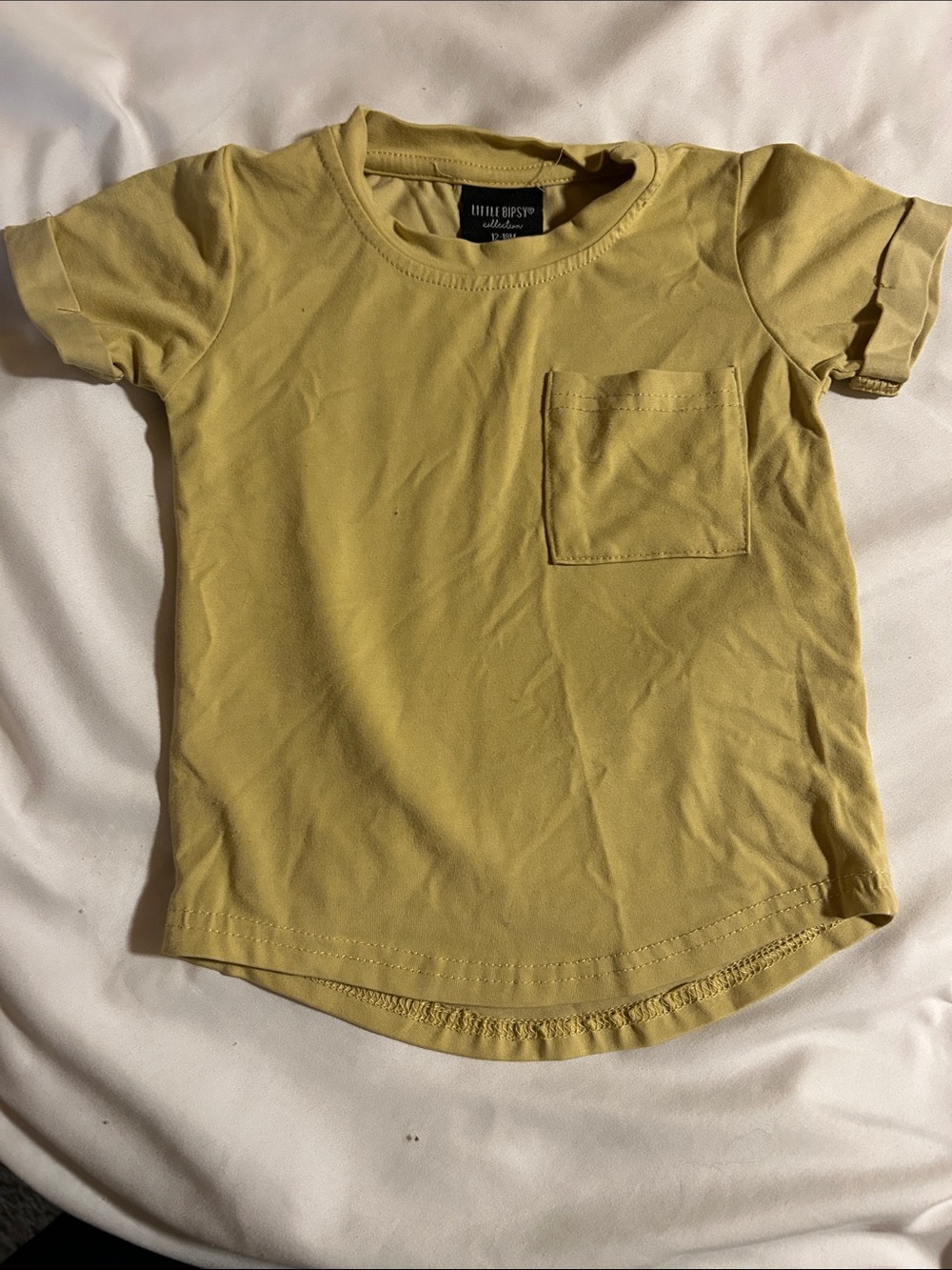 Little Bipsy Mustard Short Sleeve Pocket Tee